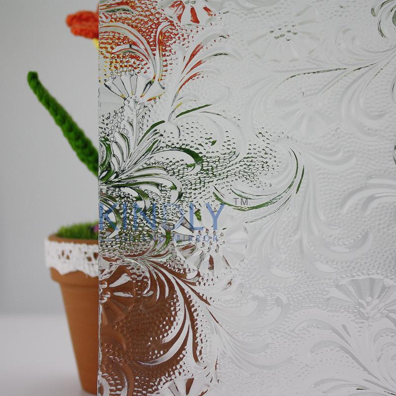 Clear flora I patterned glass